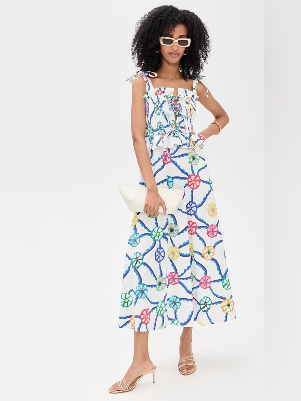 Celia B Turpan Smocked Tie Dress NWT